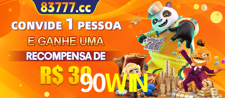 Banner institucional da 90WIN sobre parceria de marcas e criação de uma marca de excelência, apresentando os mascotes de jogos populares como o Fortune Tiger.