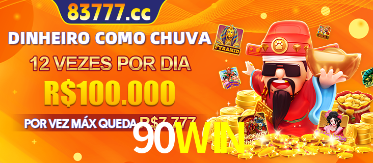 Banner do programa de recompensas Recomende para amigos do 90WIN, detalhando os bônus por convidar amigos, com prêmios que chegam a R$288.888.